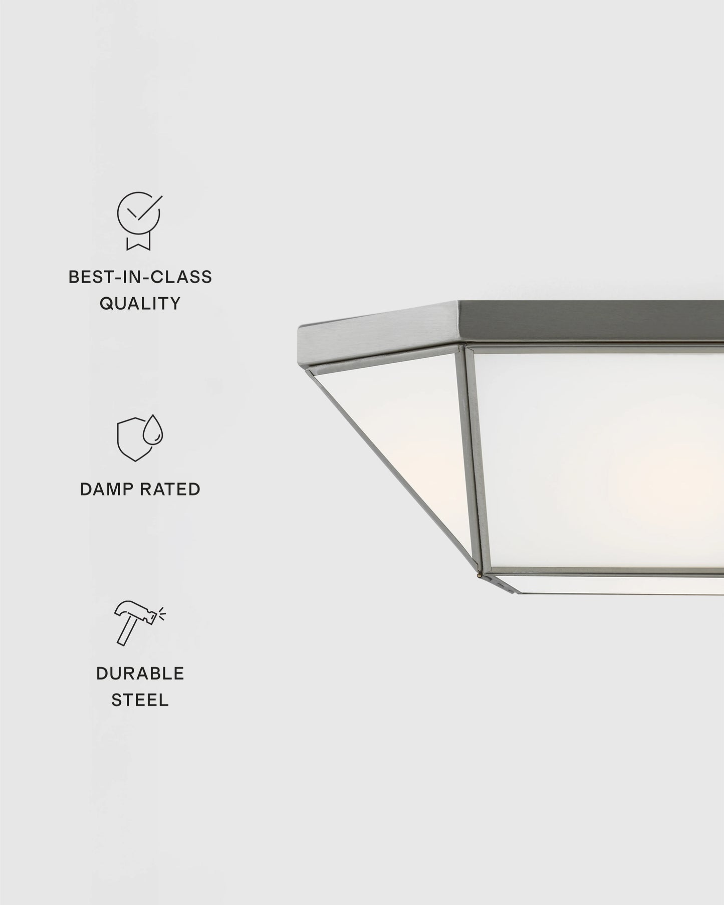 Geometric Steel Flush Mount - One Size / Silver