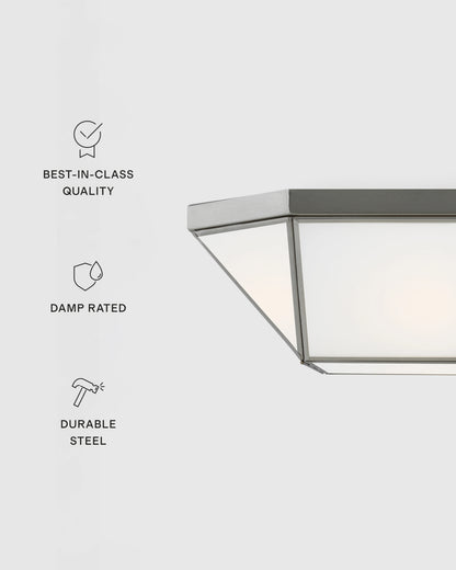 Geometric Steel Flush Mount - One Size / Silver