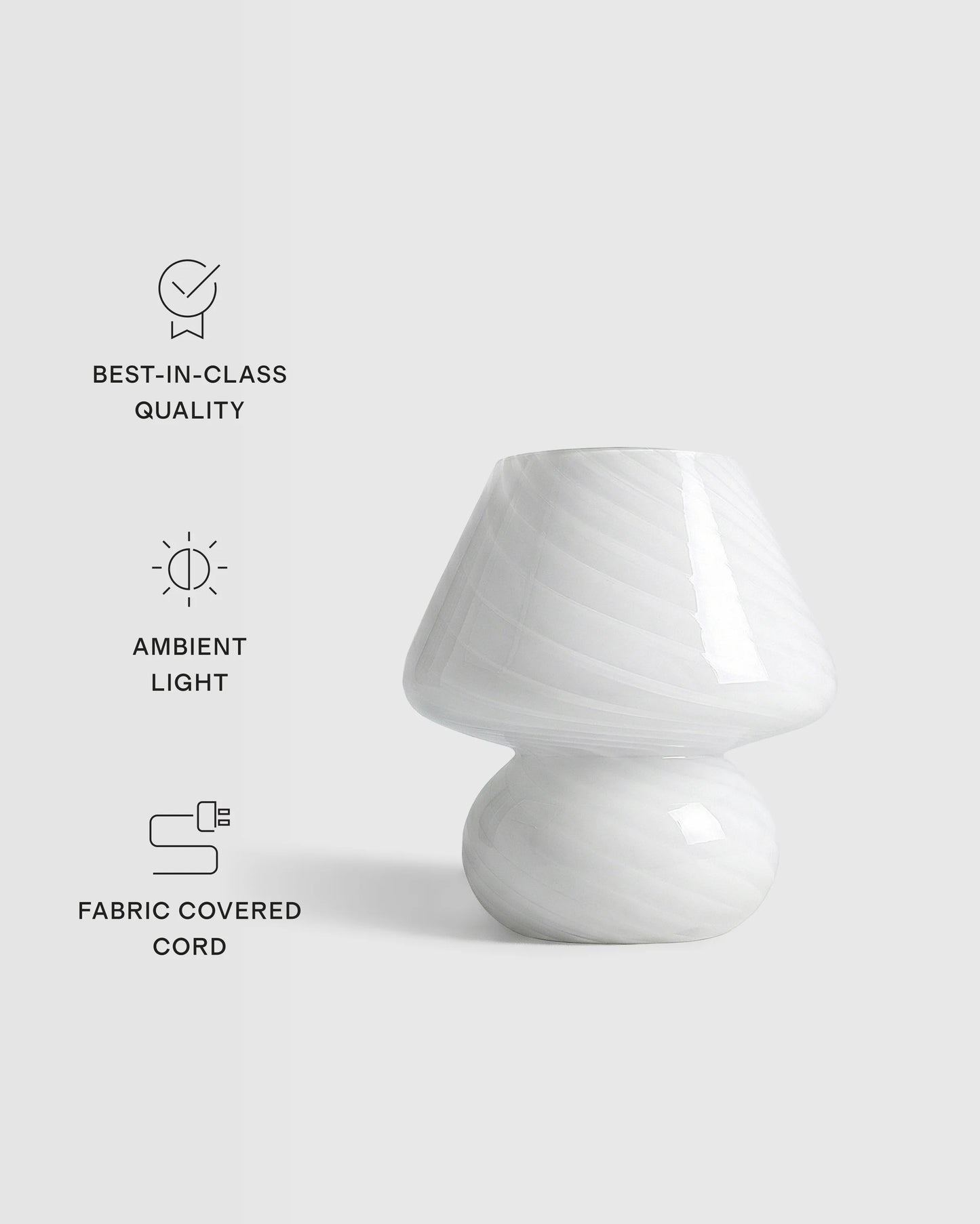 Swirled Glass Table Lamp - Mini / White