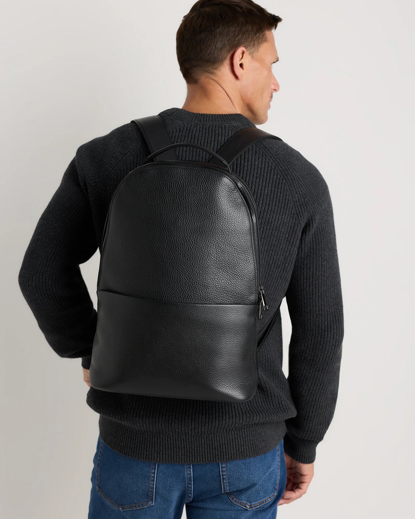 Excursion Italian Leather Laptop Backpack - One Size / Black