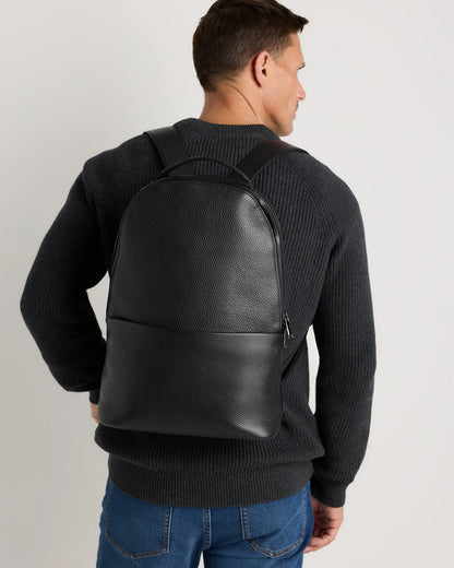 Excursion Italian Leather Laptop Backpack - One Size / Black
