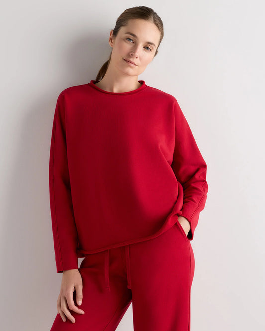 Organic French Terry Crew - XS / Ruby Red