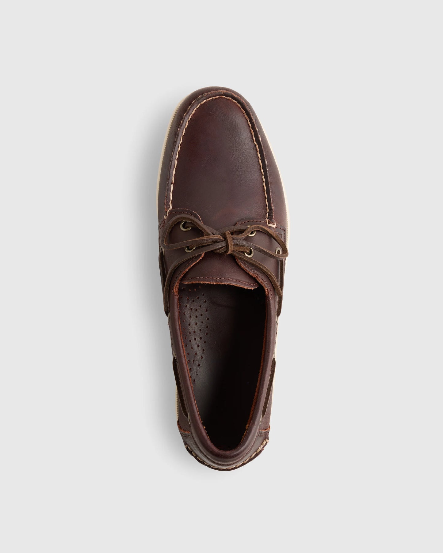 Water Resistant Leather Boat Shoe - 7 / Brunette