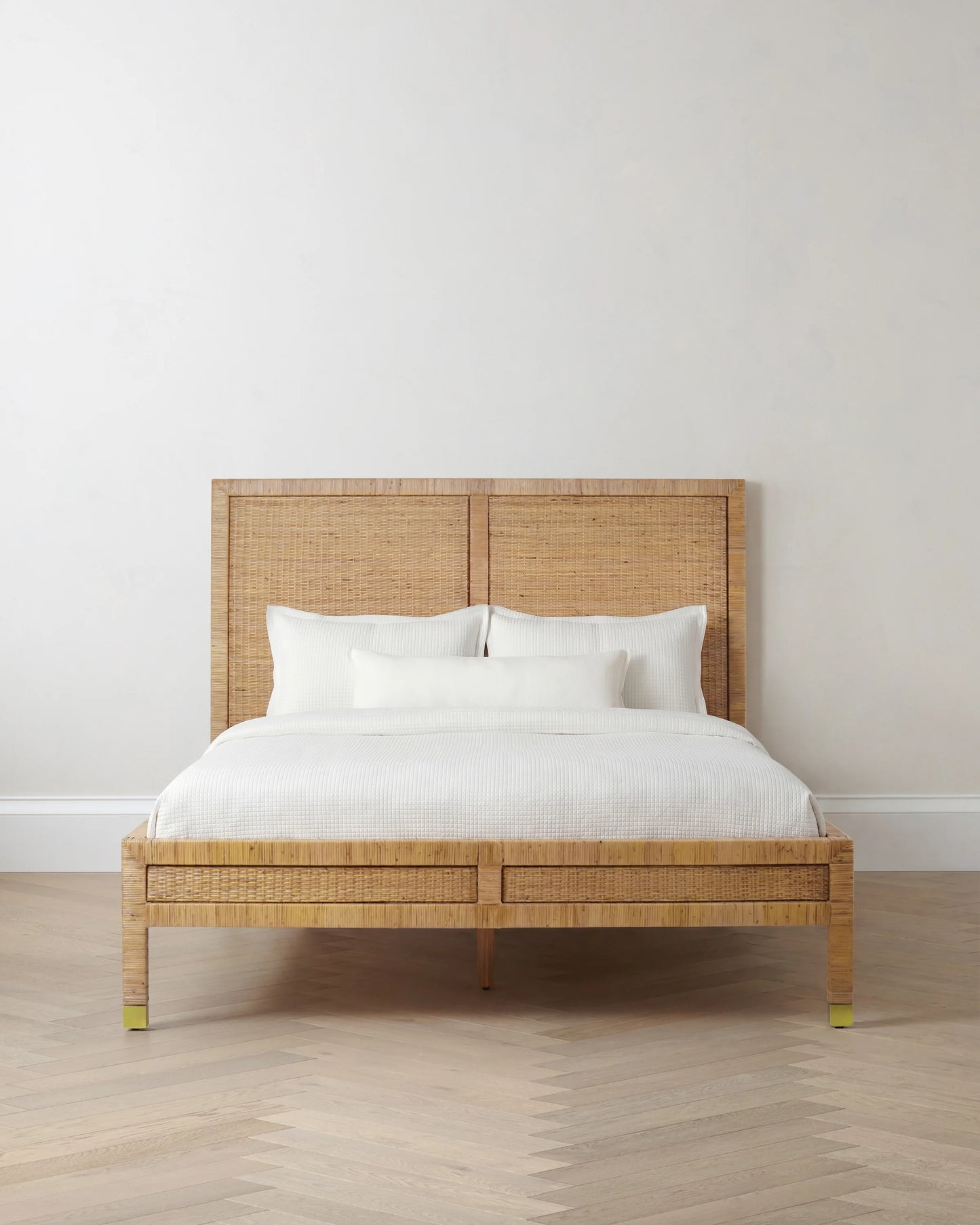 Handwoven Rattan Bed - Queen / Golden Tan