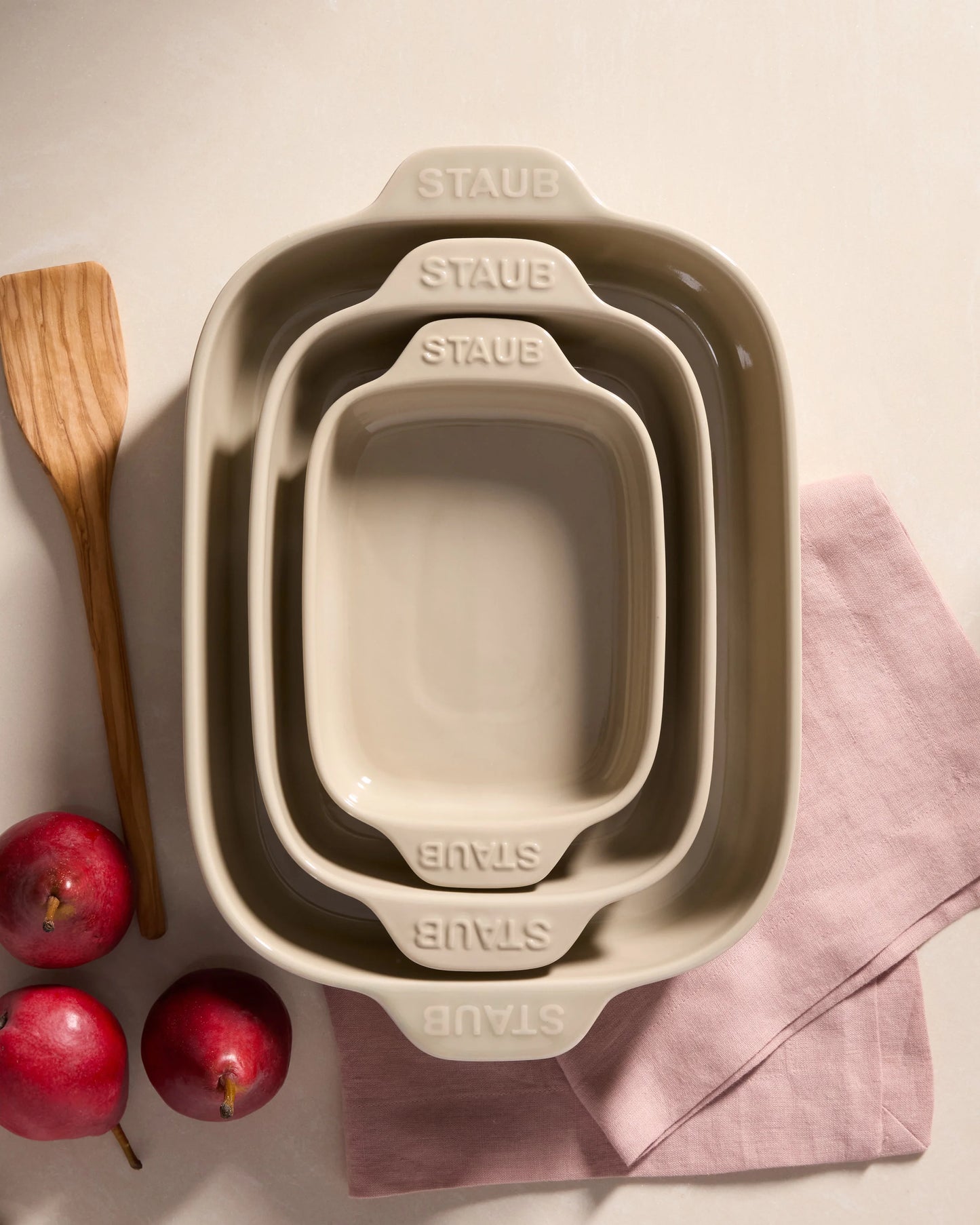 Stoneware Rectangular Baking Dishes, Set of 3 by STAUB - Set of 3 / Dune