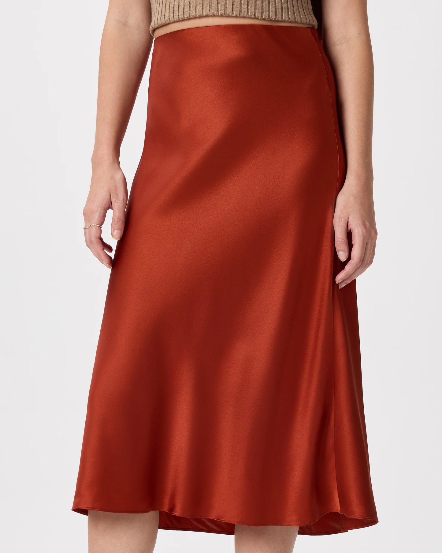 100% Washable Silk Skirt - XS / Champagne