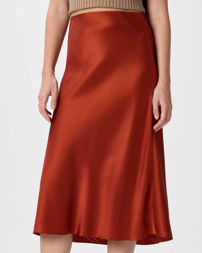 100% Washable Silk Skirt - XS / Champagne