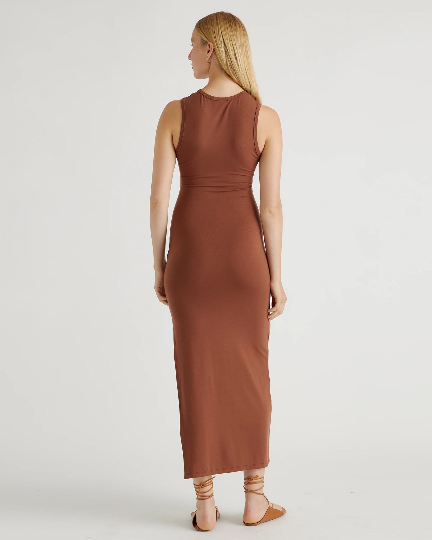 Tencel Jersey Tank Maxi Dress - XS / Brown