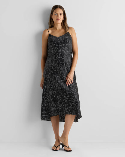 Washable Stretch Silk Maternity Slip Dress - XS / Moonstone Blue Heirloom Floral
