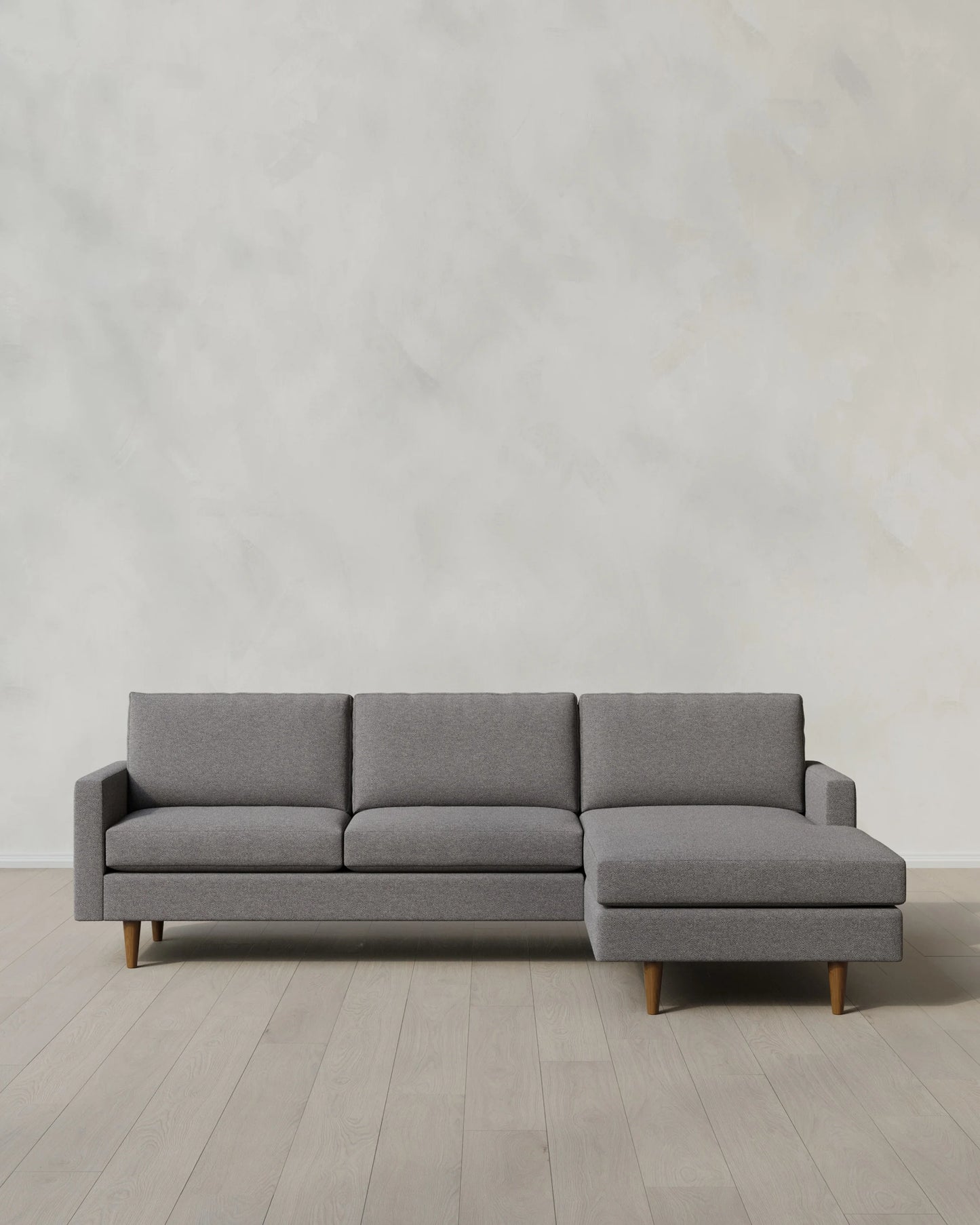 Atlas Midcentury Chaise Sectional in Performance Basketweave - 106" Right Arm / Navy