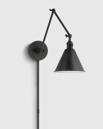 Articulating Double Arm Steel Wall Sconce - One Size / Silver