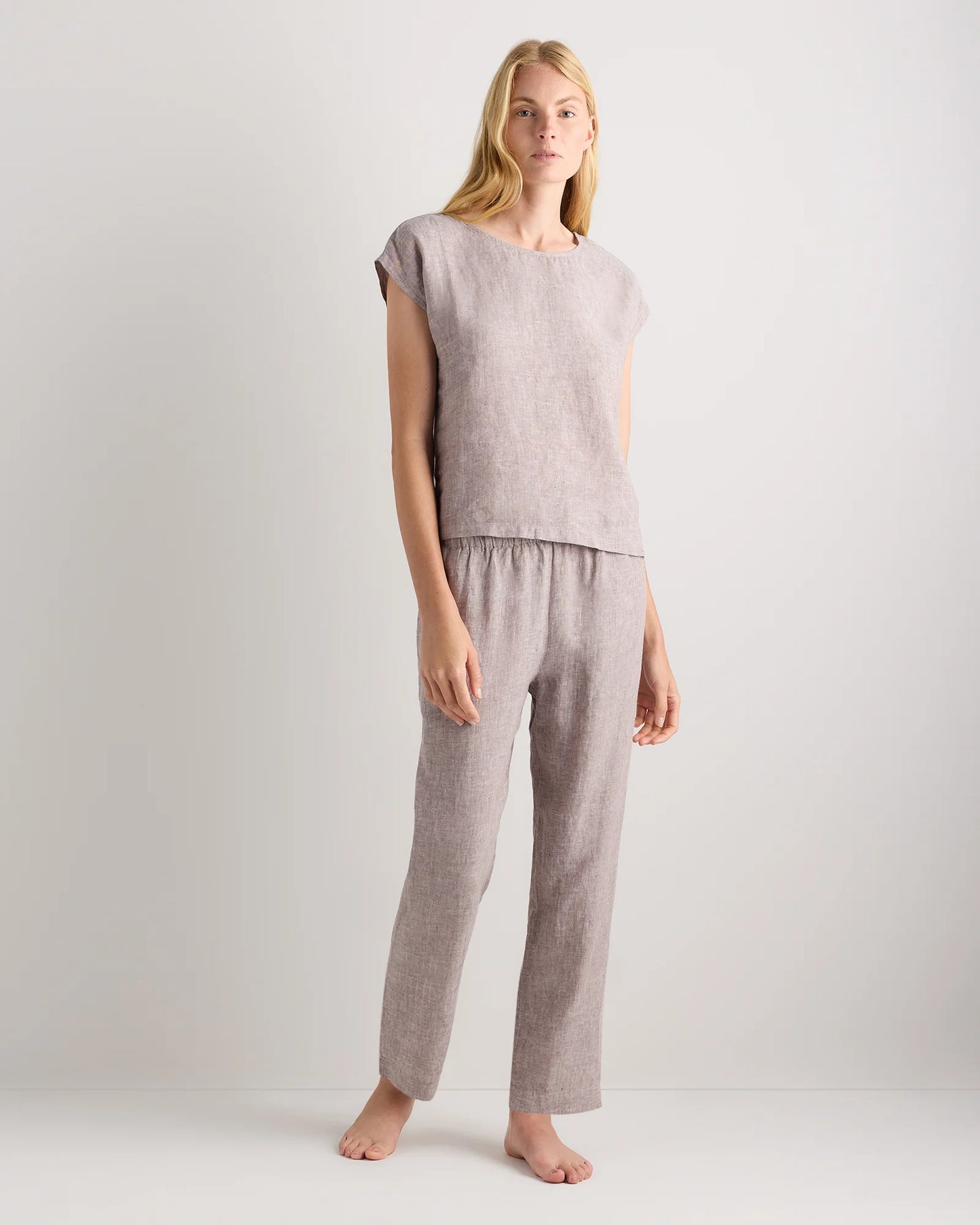 100% European Linen Pajama Set - XS / French Blue