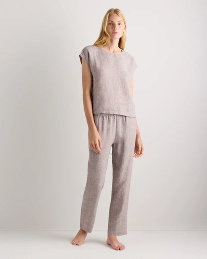 100% European Linen Pajama Set - XS / French Blue