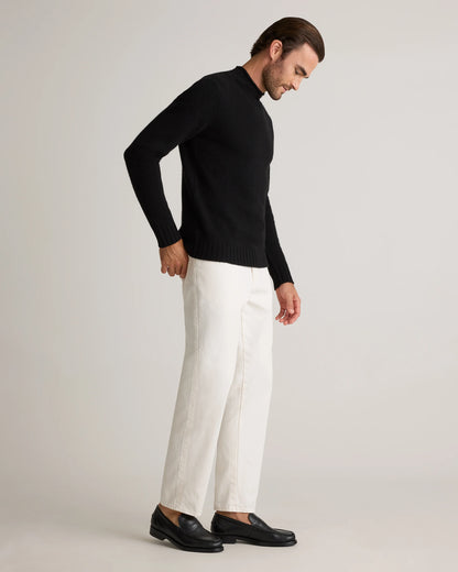 100% Yak Wool Roll Neck Sweater - XS / Black