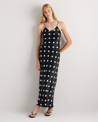 100% Washable Silk Maxi Slip Dress - XS / Cordovan Red Hibiscus