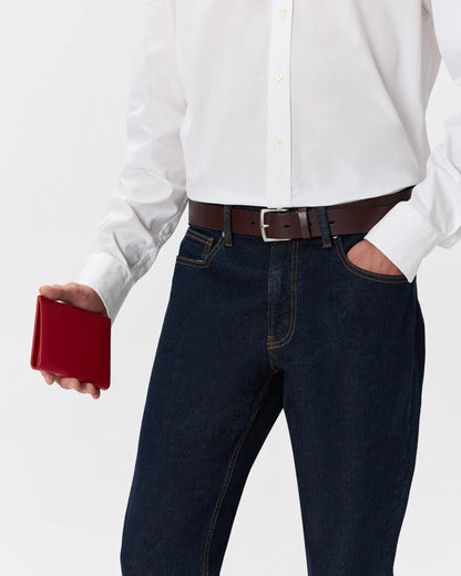 Nappa Leather RFID Blocking Passport Holder - One Size / Cherry Red
