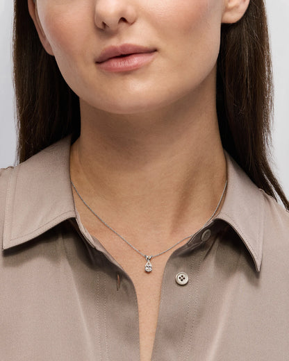 14K Gold Lab Grown Diamond Pear Solitaire Necklace - 1ctw - One Size / Yellow Gold