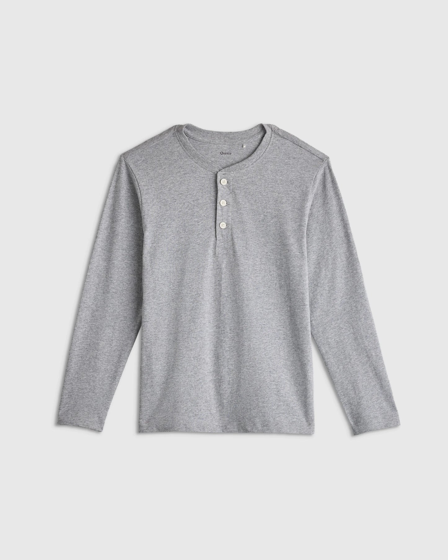 100% Organic Cotton Long Sleeve Henley Tee - 6 / Oatmeal Stripe