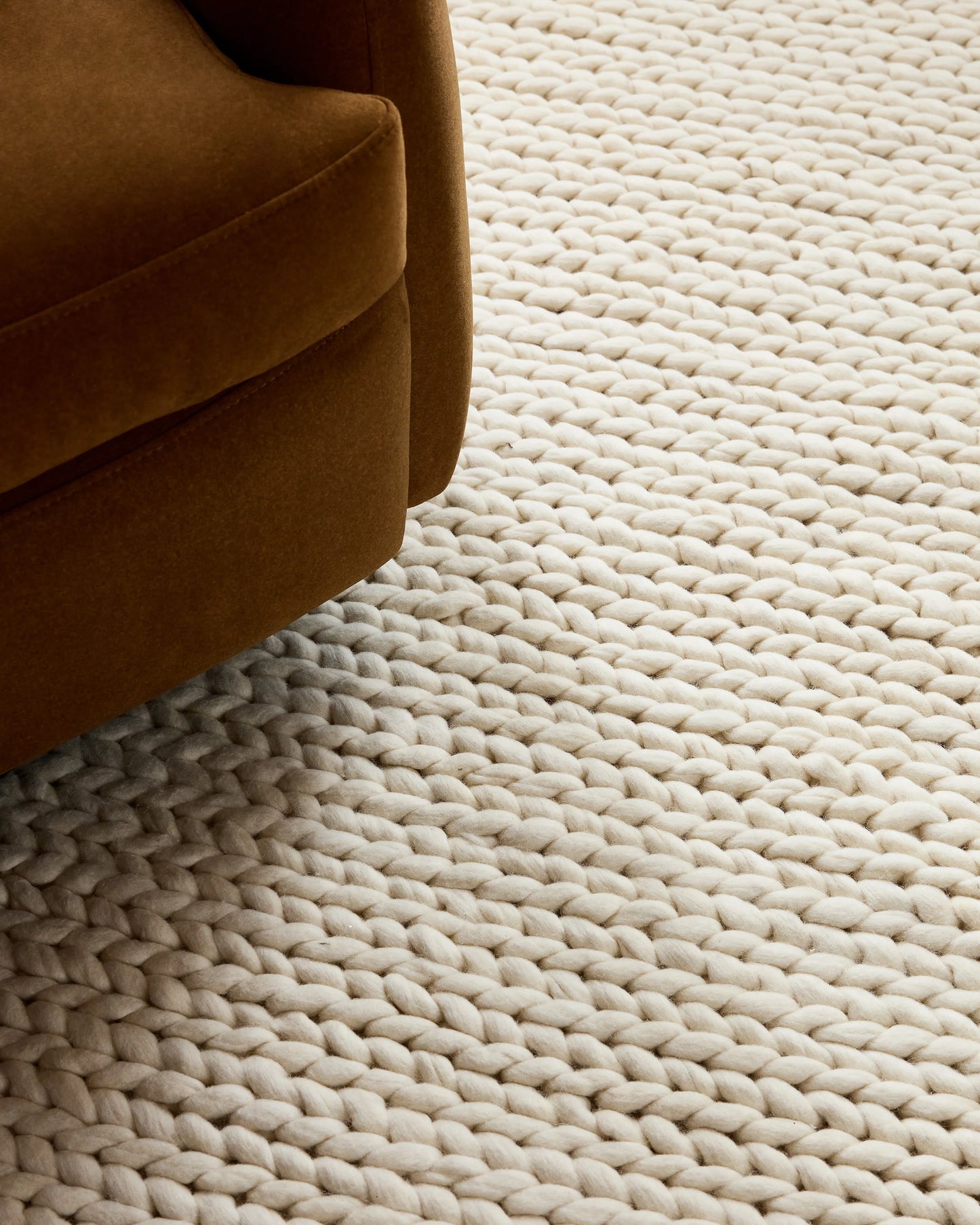 Chunky Hand Braided Wool Rug - 3' x 5' / Neutral