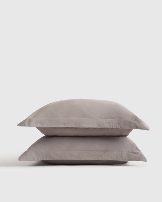 Luxury Organic Flannel Sham Set - Standard / Grey