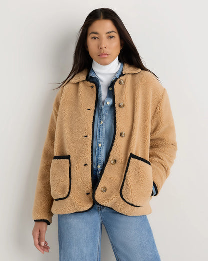 Sherpa Barn Jacket - XS / Camel/Black