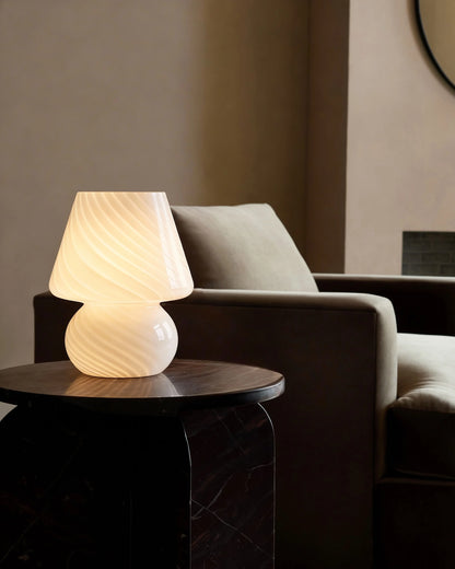 Swirled Glass Table Lamp - Mini / White