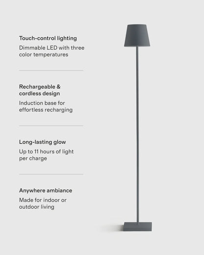 Poldina Pro Rechargeable Floor Lamp by Zafferano - One Size / White