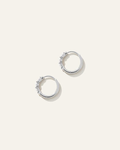14K Gold Lab Grown Diamond Shared Prong Huggie - One Size / Yellow Gold