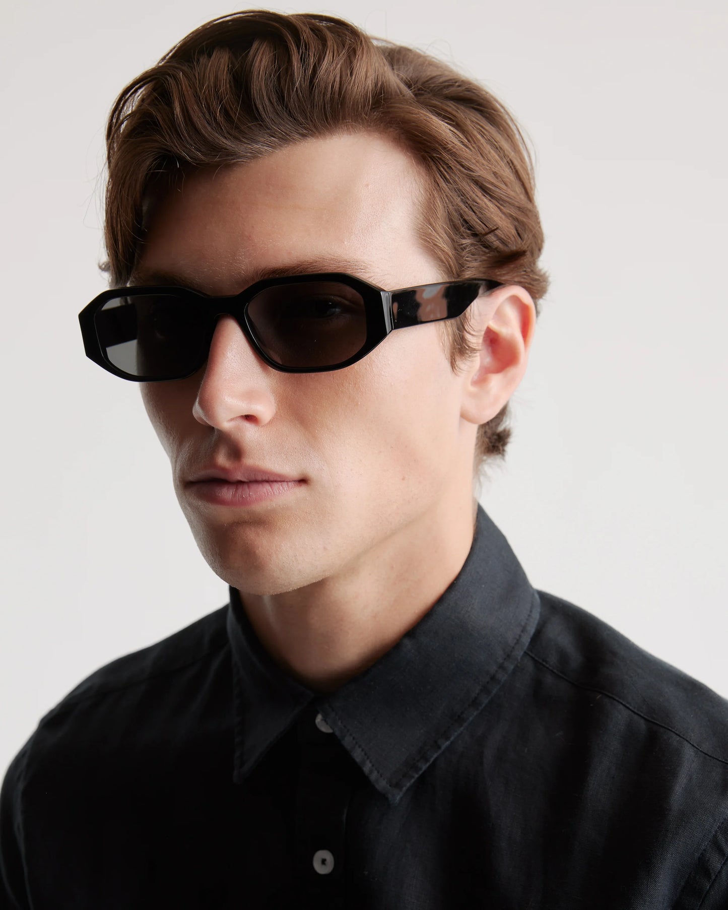 Cora Polarized Acetate Sunglasses - Wide / Black with Grey lens