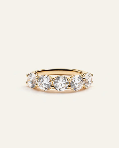 Lab Grown Diamond Five Stone Band - 4 / Yellow Gold