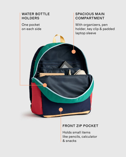 Recycled Double Pocket Backpack - One Size / Rainbow Clouds