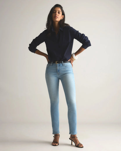 Luna Stretch Slim Straight Jeans - 24 / Black