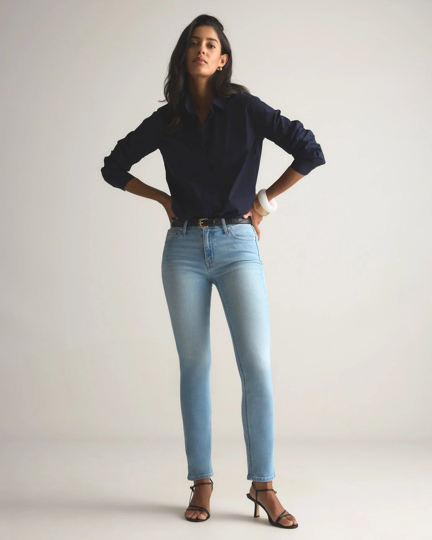 Luna Stretch Slim Straight Jeans - 24 / Black