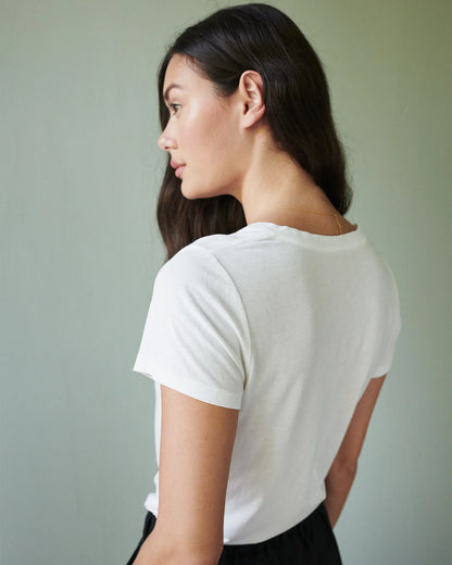 Cotton Modal V-Neck Tee - XS / Navy
