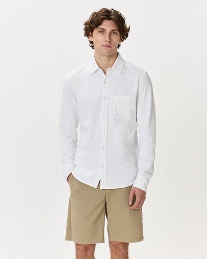 100% Organic Cotton Slub Long Sleeve Button Up Shirt - S / Heather Grey