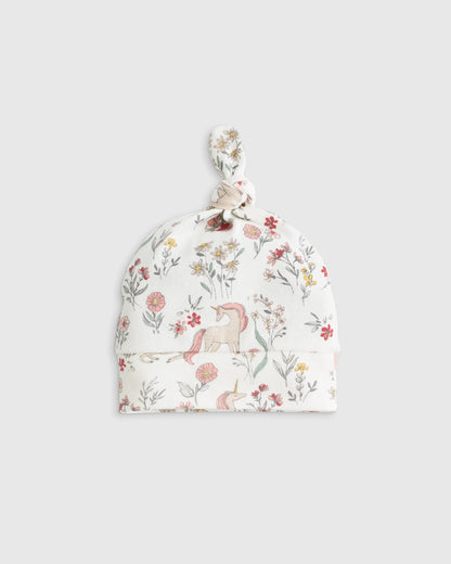 100% Organic Cotton Hat 4-Pack - One Size / Unicorn Floral