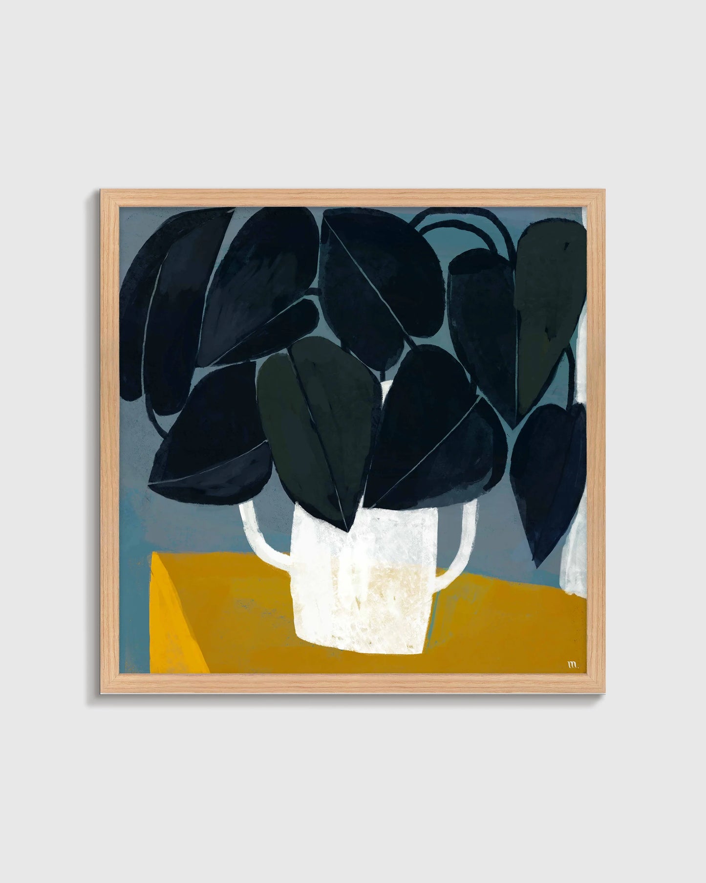 Blue Interior by Marco Marella - 21.25"x21.25" / Black