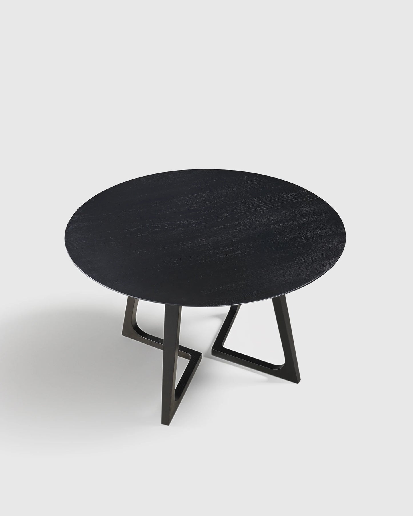 Solid Wood Midcentury Round Dining Table - One Size / Brown Walnut