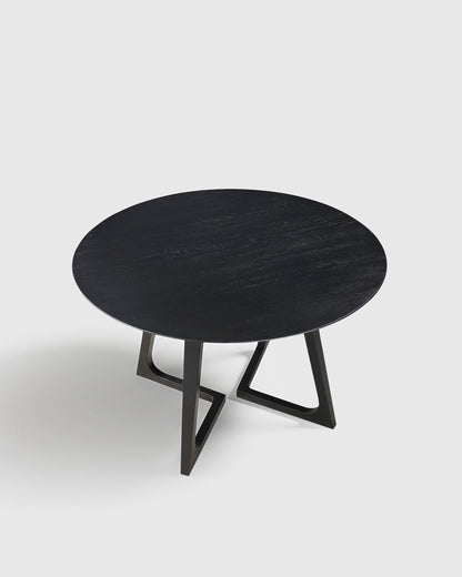 Solid Wood Midcentury Round Dining Table - One Size / Brown Walnut