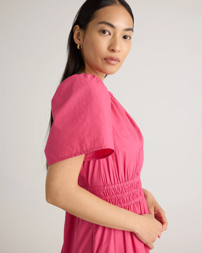 100% Organic Cotton Poplin Tiered Maxi Dress - XS / Riviera Blue Heirloom Floral