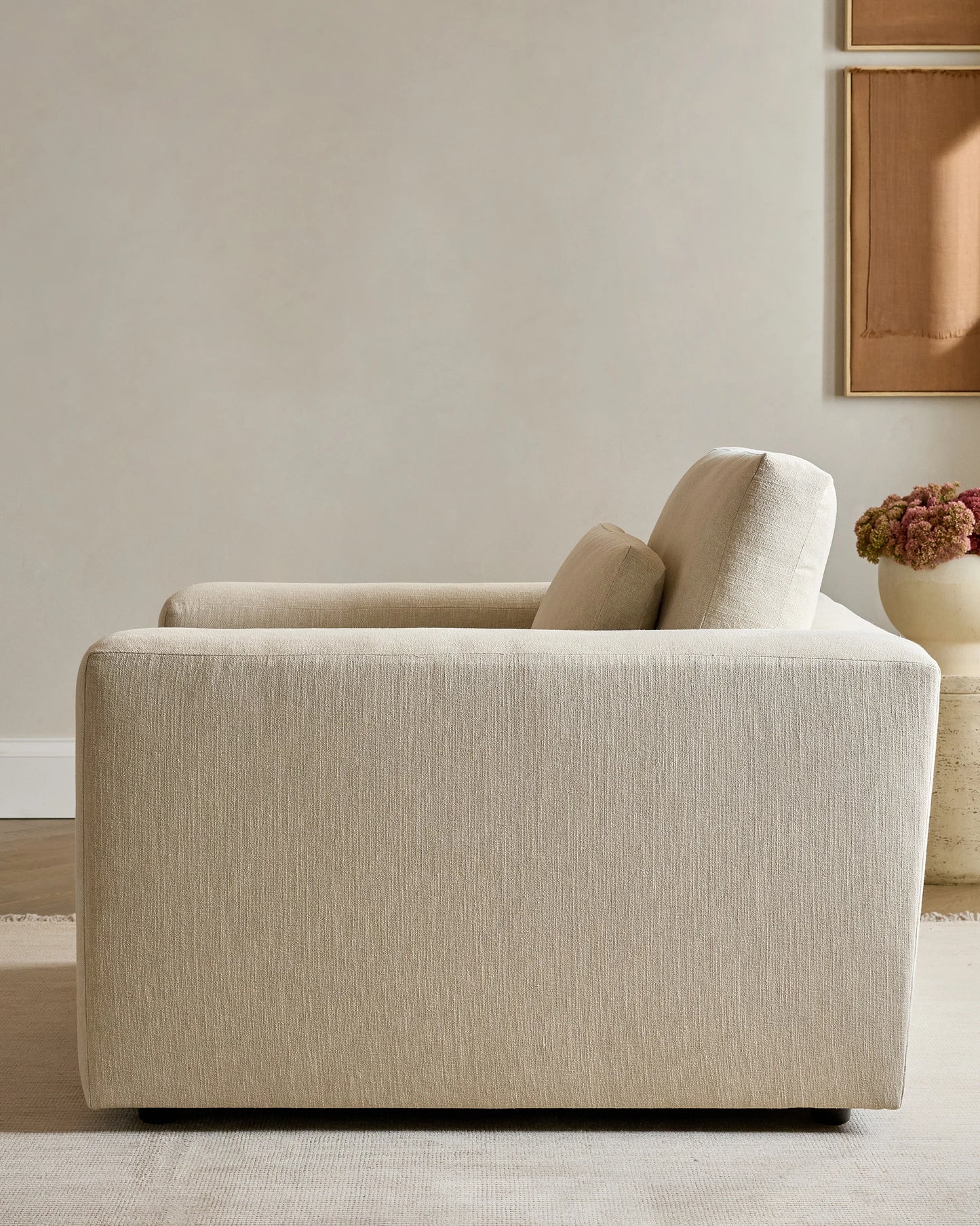 Ashford Deep Seat Chair and a Half in Performance Chenille Linen Blend - 46" / Snow