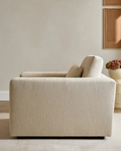 Ashford Deep Seat Chair and a Half in Performance Chenille Linen Blend - 46" / Snow