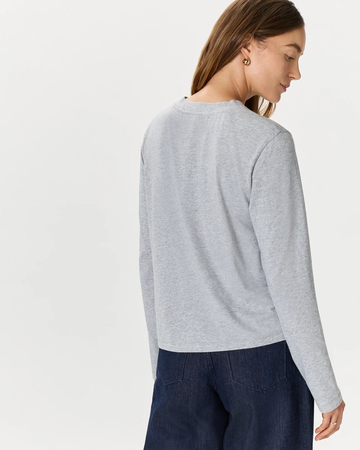 Cotton Modal Relaxed Long Sleeve Tee - XS / Black