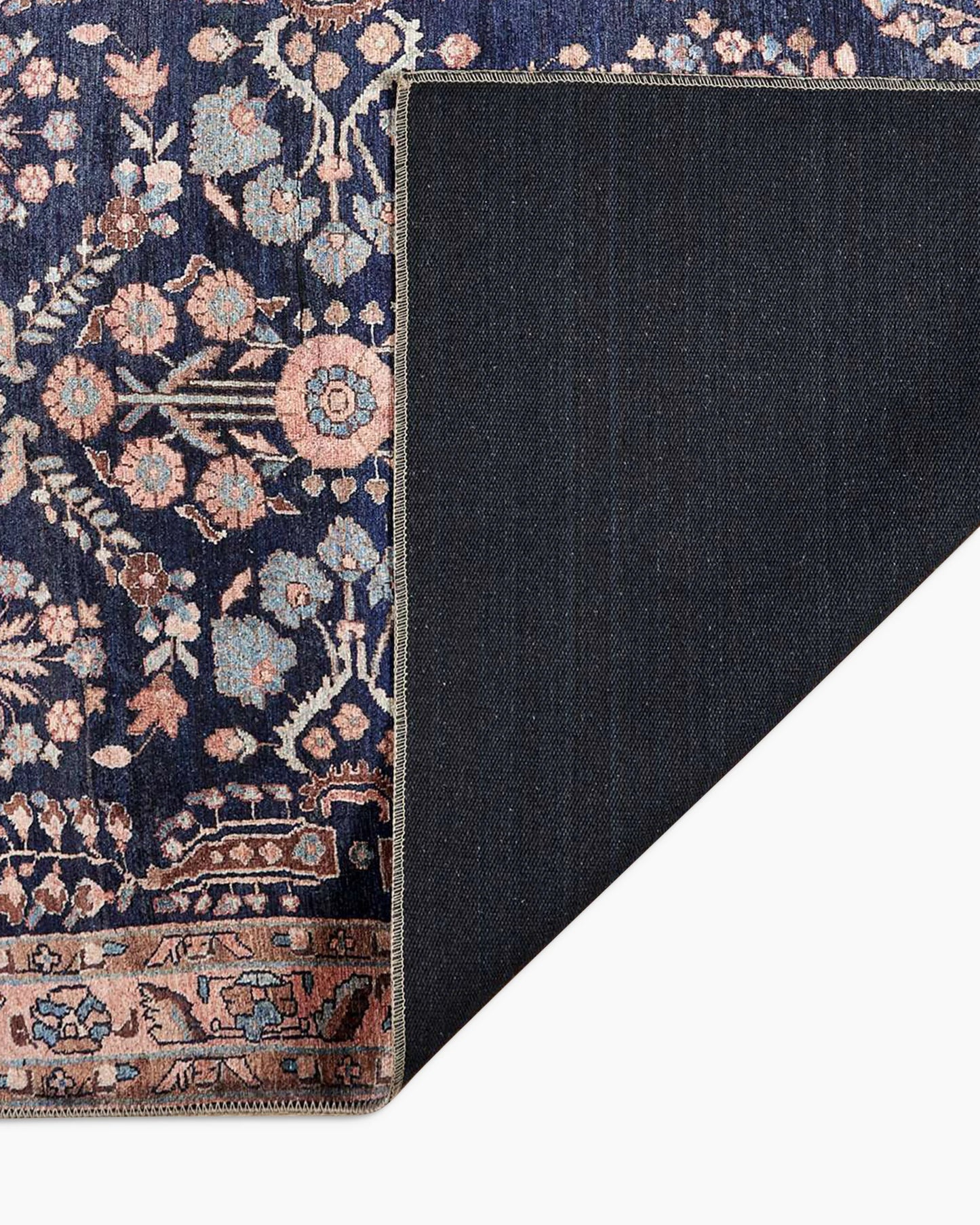 Rosalie Washable Rug - 3'9" x 5'6" / Navy