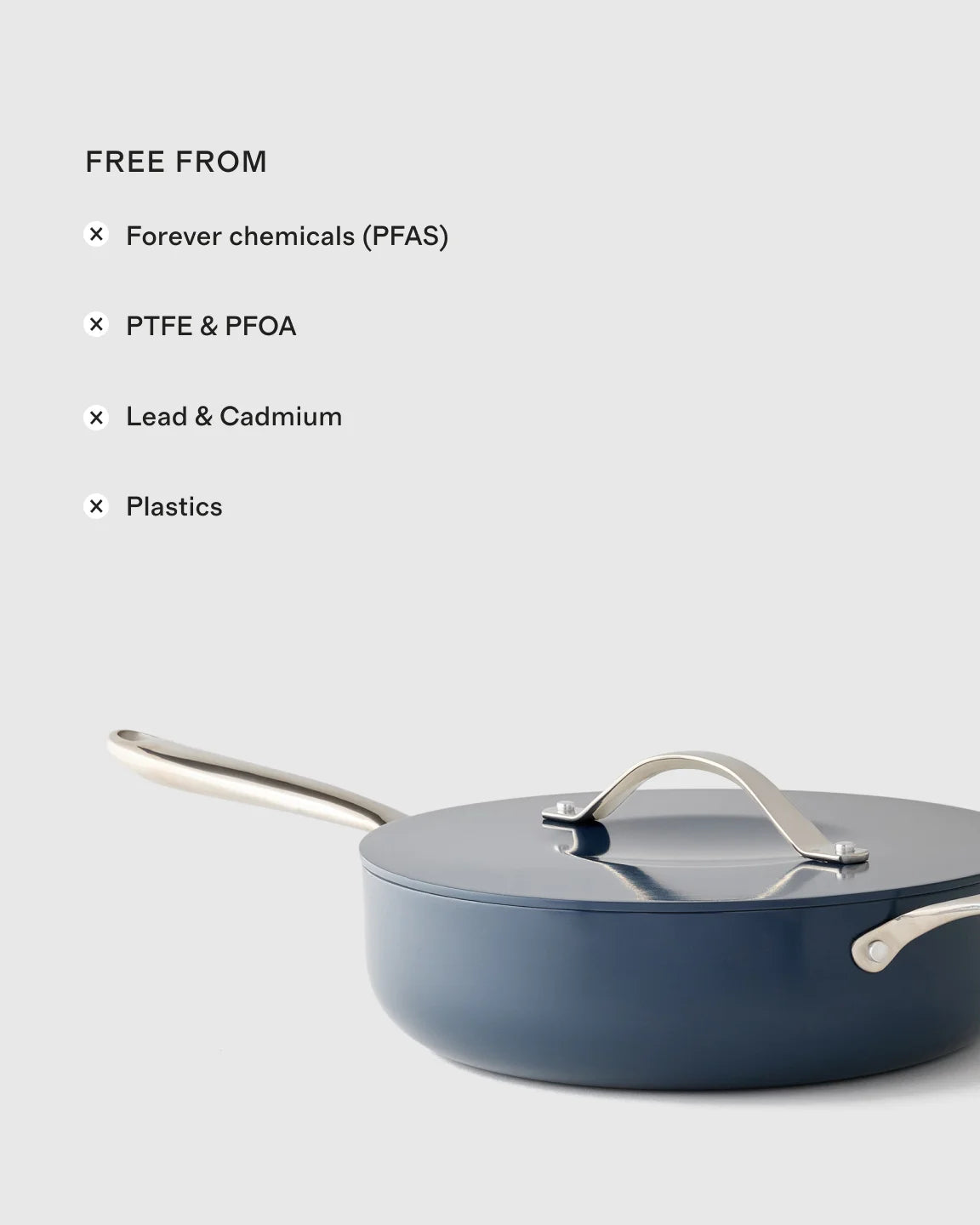 Ceramic Nonstick Saute Pan with Lid - One Size / Navy