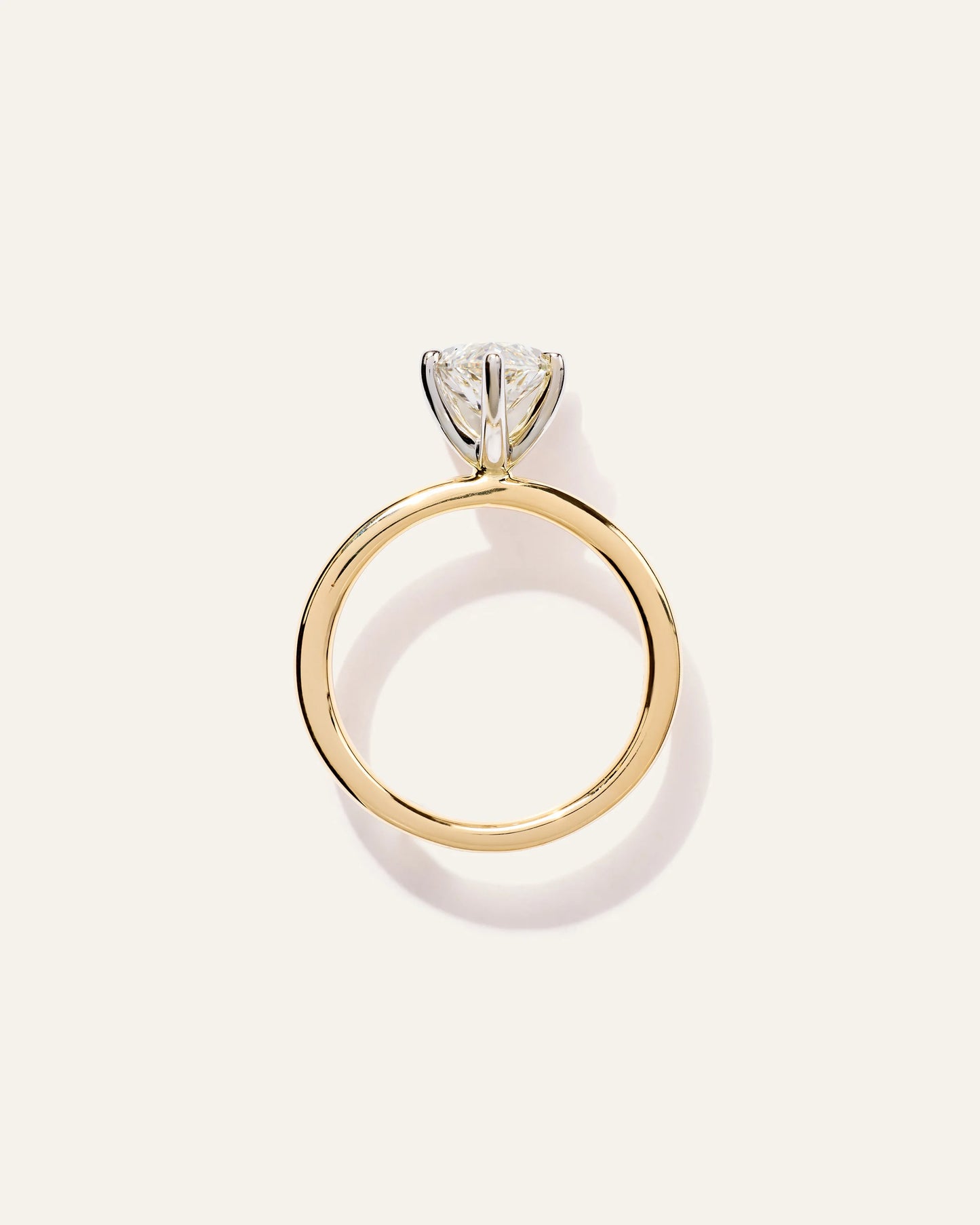 Lab Grown Diamond Marquise Comfort Fit Engagement Ring - 3ct - 4 / Yellow Gold