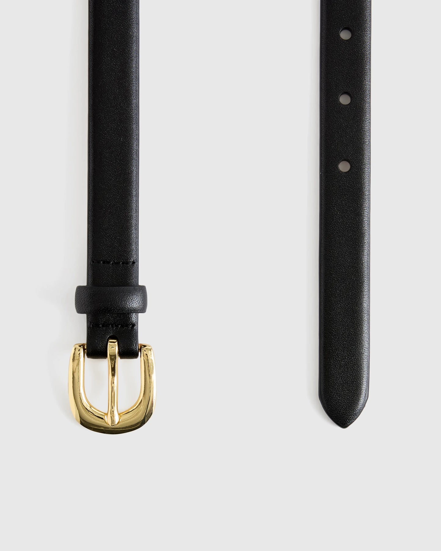 Sofia European Leather Skinny Belt - XS / Black