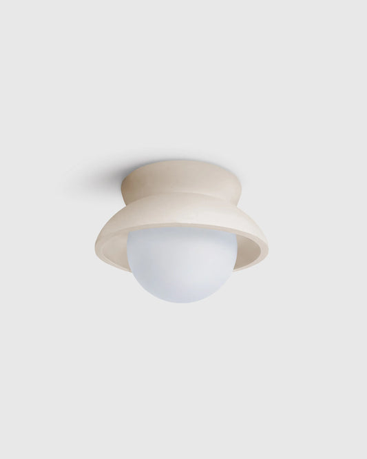 Classic Ceramic and Glass Globe Sconce - 6.25" / Natural