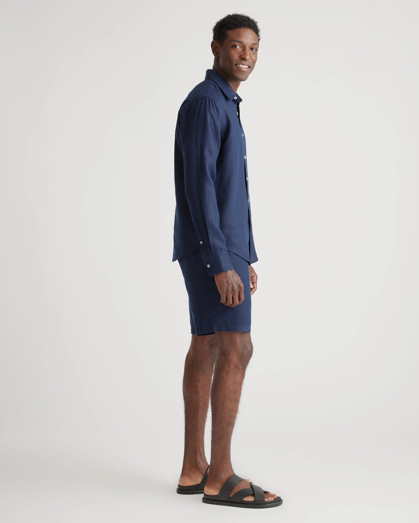 100% European Linen Relaxed Long Sleeve Shirt - XS / Flax