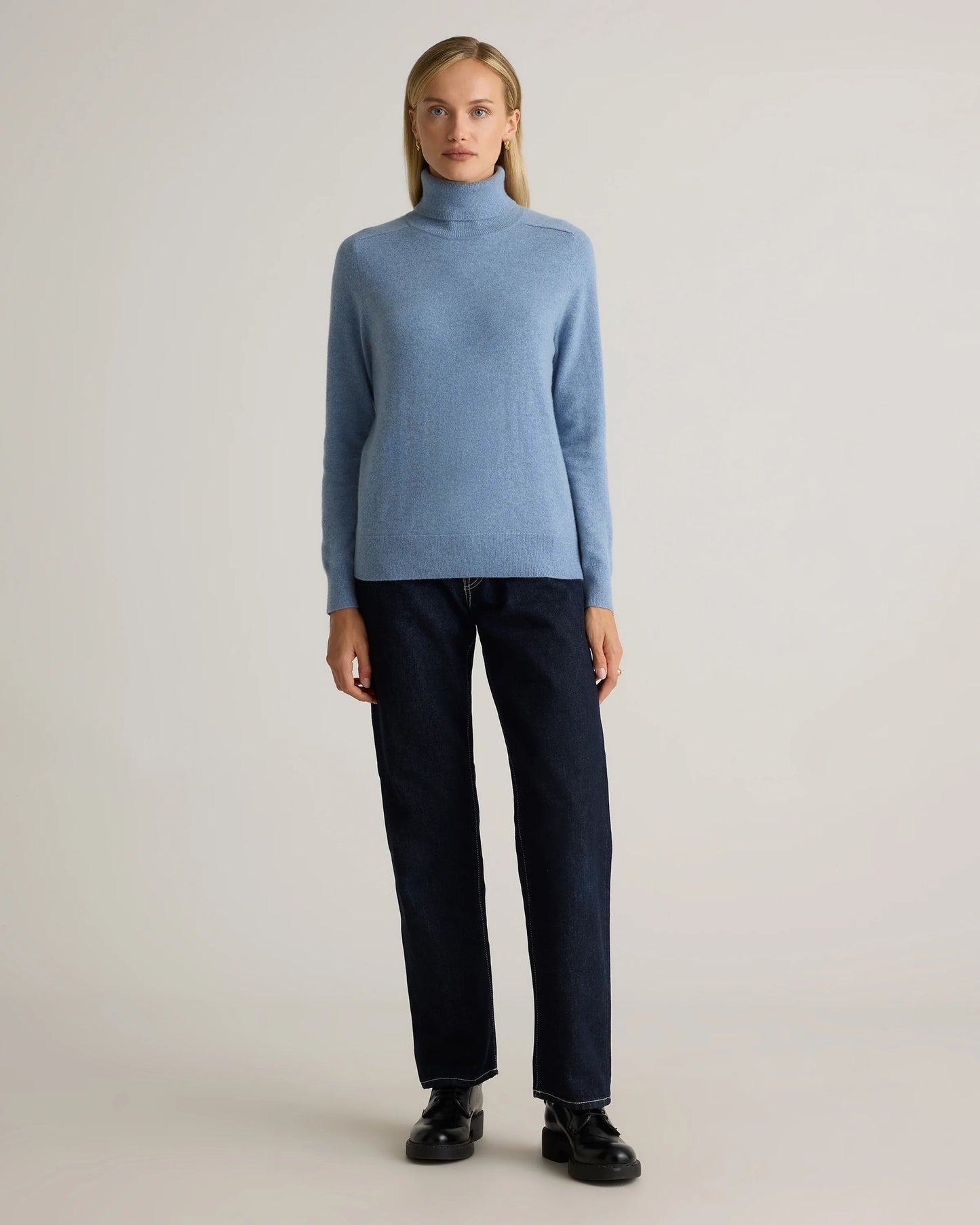 Mongolian Cashmere Turtleneck Sweater - XS / Heather Grey